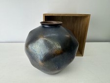 Y9120 FLOWER VASE Gyokusendo Copper hammered Japan ikebana floral arrangement