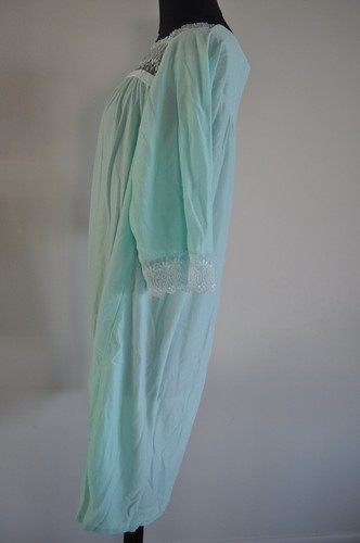 Vintage Sears Nightgown Flannel Size 38-40 Blue 3/4 Sleeve - Picture 5 of 8