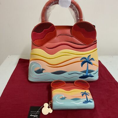 OUR UNIVERSE MICKEY MOUSE SUNSET EARS CROSSBODY BAG WITH WALLET NWT!!!