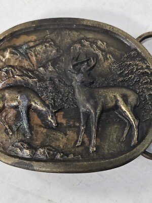 Vintage Indiana Metal Craft Buckle Belt Brown Floral Embossed Leather Deer 32 Vintage Deer Belt Buckle Indiana Metal Craft | eBay main image 3