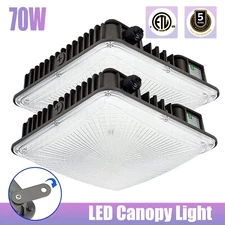 LED Waterproof 2 Pack 70 Watt Canopy Gas Station Light Fixture, 8400LM, US Ship