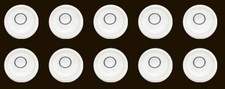 TEN 24mm x 10mm Disc Bubble Spirit Level Round Circular Circle White NEW