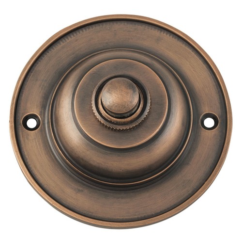 classic round brass 75 mm diameter 12 V wired door bell press,button,6 finishes - Picture 11 of 13