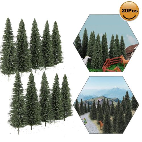 20pcs Model Pine Trees O Scale 1:50 Green Pines Model Railroad Layout 12.5cm - Picture 2 of 7