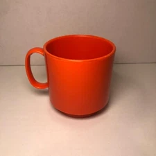 Vintage Silite Inc 4309 Plastic Cups Orange Mug Coffee Cup Hard Plastic