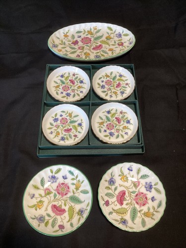 Minton Haddon Hall Bone China 6 Pin Geschirr + ovale Schale
