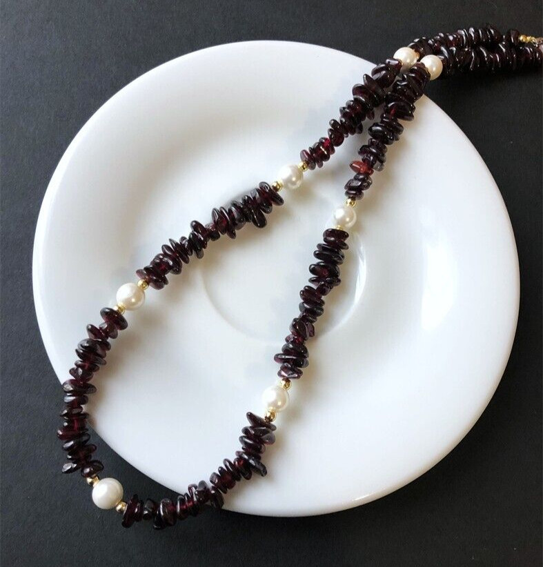 Collier ajustable grenat rouge et pierres précieuses naturelles d'exception