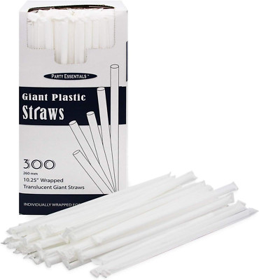 Pajitas de plástico desechables, 10.25'' gigantes/300 unidades
