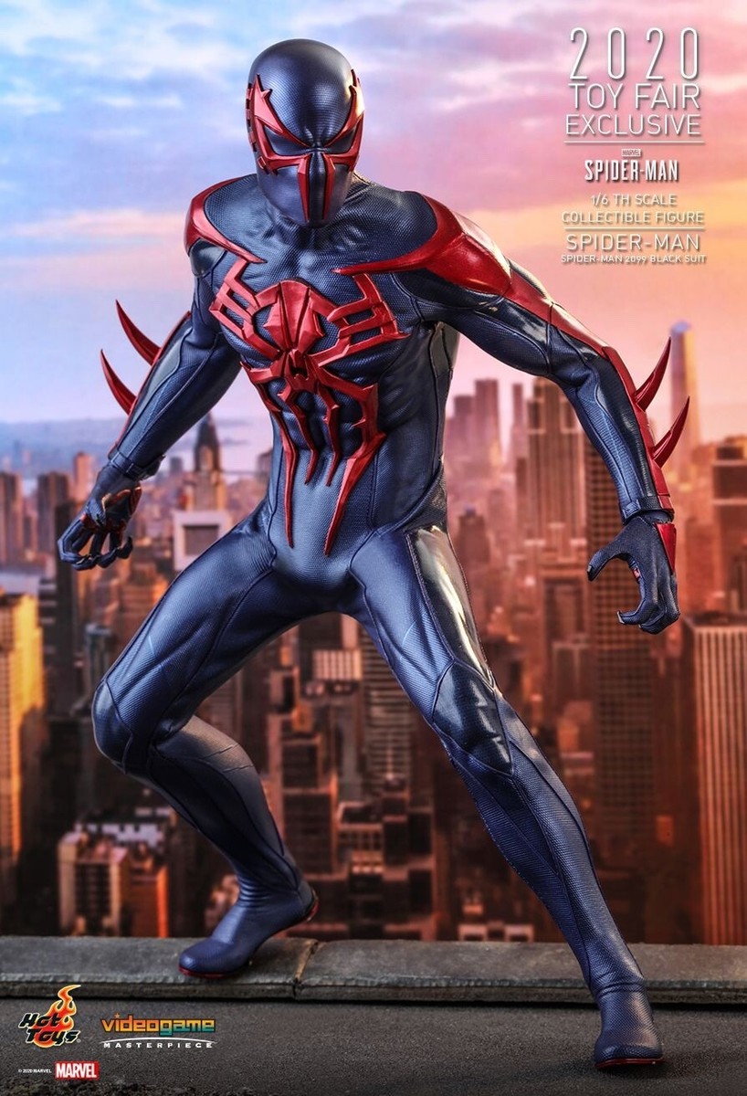 READY NEW AUTHENTIC HOT TOYS SPIDERMAN SPIDERMAN 2099 BLACK SUIT 