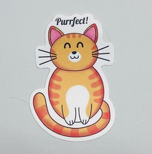   Purrfect   Cute Happy Cat Wall Art Sticker for Home School Kids Decals tc1