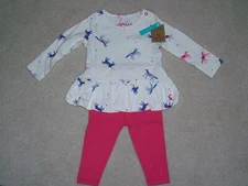 Joules Girls Adorable 2-Piece Outfit 6-9 Months NWT $49.95 Cotton