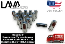 160Pcs 2.3"Tall Chrome 14x1.5 Bulge Acorn Lug Nuts Close End WHOLESALE SAVING