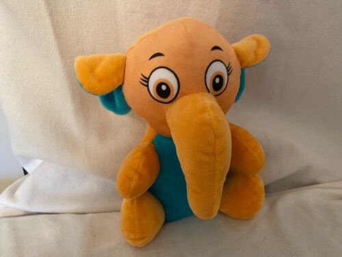 Elephant Plush Soft Toy A & A Global Stuffed Plush Orange Turquoise Large Nose - Picture 1 of 9