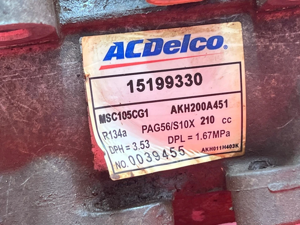 Conjunto de compresor de aire acondicionado Buick Terraza 2005-2006 3,5 L con aire acondicionado trasero OEM 15199330 Foto 3 de 4