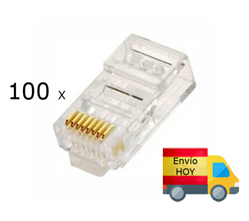 LOTE DE 100 TERMINALES CONECTORES DE RED Ethernet RJ45 ENVIAMOS HOY - Imagen 1 de 1