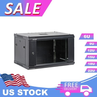 Aeons 6U Professional Wall-Mount 19-inch Network Server Rack Cabinet Low-Profile
