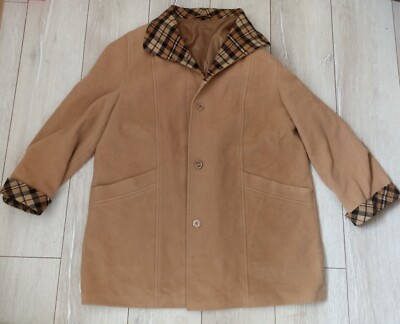 C&A Canda Womens Camel Beige Plaid New Wool Coat Size XL/ US 18-20/ EU 48-50