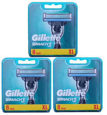 24x Gillette Mach3 Rasierklingen / Klingen 3x 8er OVP = 24er Stück razor blades