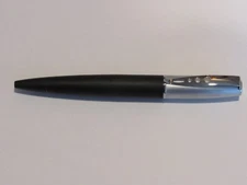 TERZETTI "TEX"  BLACK Metal Large Heavy Ballpoint Pen- Velvet Pouch