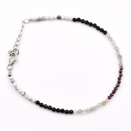 Natural 2 MM Faceted Colorful Bracelets Wholesale Lot of 4 Multi Color Beads - Picture 2 of 4