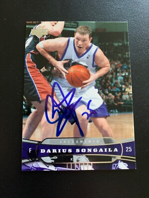 Darius Songaila Signed 2004-05 Upper Deck #168 Card Sacramento Kings Auto COA