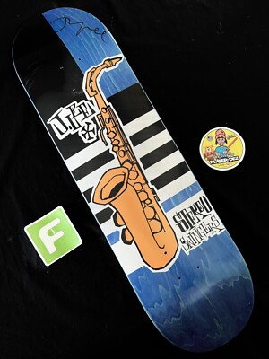 RARE SIGNED Jason Lee Blue ￼Jazz Swingers Sax Stereo Skateboard
