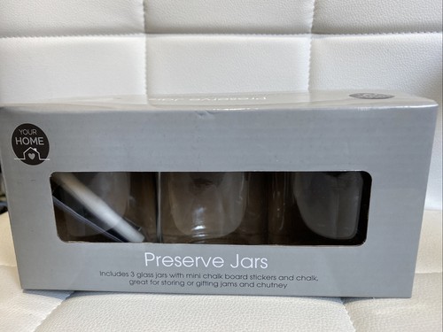 Set 3 Barattoli 300ml Retro Vetro Conservazione Dolci Barattolo Tè Caffè Festa Gesso - Foto 6 di 9