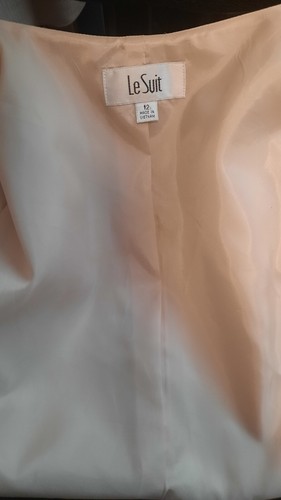 Le Suit Size 12 Tan blazer Jacket bow Snaps Front formal party Casual NICE - Picture 5 of 5