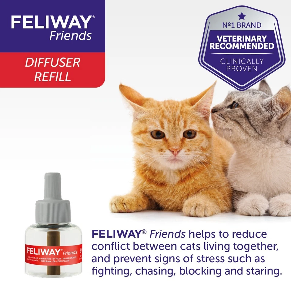 FELIWAY Friends 3 x 30 Day Refill 48ml - Helps Reduce Tension Between Cats - Image 3 of 4