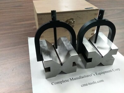 1-1/2'' V Openning  Precise V-BLOCK PAIR w. CLAMPS 1-3/4x2-1/2x2-3/4 #H6010E-new