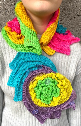 Elegant Floral Neck Warmer – Soft Spring Cowl Scarf Wrap for Women - Picture 5 of 9