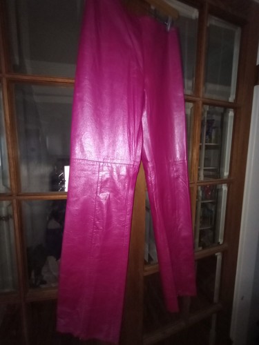 RAR Metallic Lila Versace Jeans Couture Vintage 90er Lederhose 28 x 33 - Bild 3 von 12