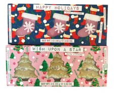 Lot of 2 Christmas Holiday BATH FIZZERS Set Sweet Berry  Sugar Cookie Gift Set