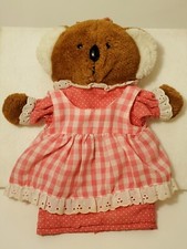 vtg 1985 Dakin Koala Bear puppet plush pink dress toy creative learning