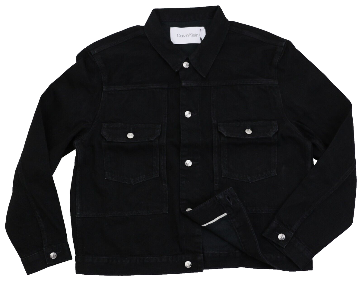 Calvin Klein Selvedge Denim Utility Jacket Men's Size XL Black