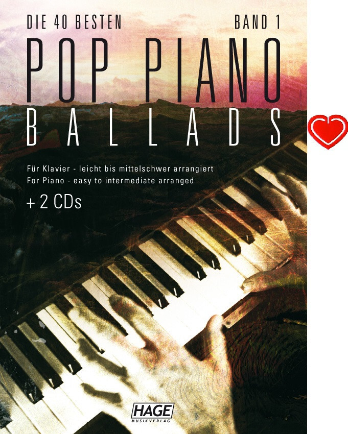 Die 40 besten Pop Piano Ballads Band 1 - Noten für Klavier ( + 2CDs + Herz)