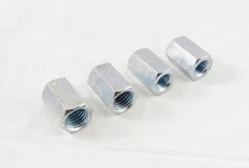 4 Pack 5/8-11 to 1/2-13 x 1 1/4" Long Reducer Coupling Nut - Zinc Plate 509911