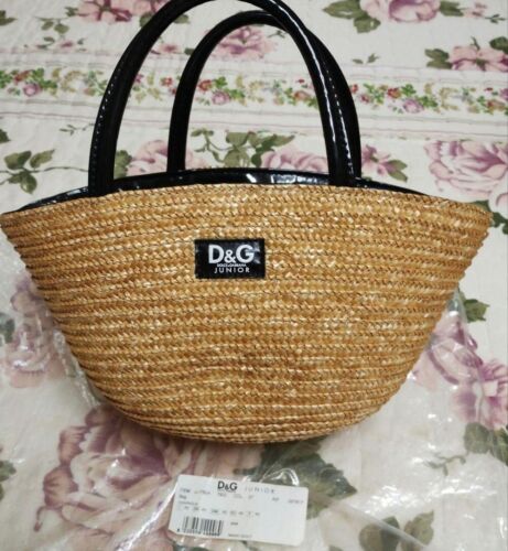 Dolce Gabbana Junior Straw Bag Top Handle shoulder Hand Bag Used Japan