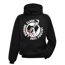 Antifa antifascist anti racism Blue Collar Working class Hoodie sweatshirt