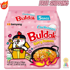 Samyang Spicy Chicken Noodle Carbonara Flavor Ramen, 4.58 oz, 5 Pack