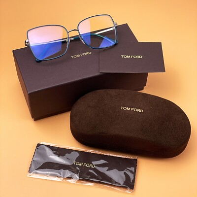 Tom Ford Women Eyeglasses Dark Green Blue Block Metal  display picture 1