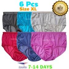 x6 Women Men Lingerie Underwear Silky Nylon High Waist Brief Panties Size XL Bre