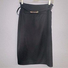 Women s Lauren Ralph Lauren black skirt with belt sz 8
