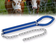 Heavy Duty Steel Fence Stretcher w/ Chain for Barbed Wire Repair 24.4in Blue