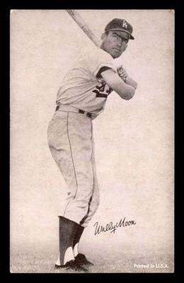 1962 Stat Back Exhibit Var #27 Wally Moon   EX J3416175