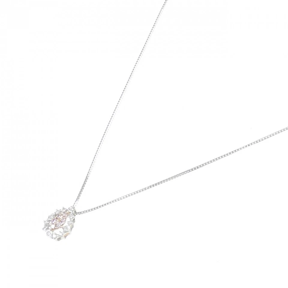 Authentic PT900 K18PG PT850 Pink Diamond Necklace 0.06CT  #270-004-092-7050 - Изображение 2 из 4