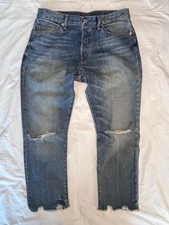 Denim  Supply Ralph Lauren VTG High Rise Straight Leg Raw Hem Distressed Sz 29
