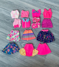 VTG Barbie Neon Lot Tops Skirts Pink Blue Floral Polka Leopard 80s 90s 15 Pieces