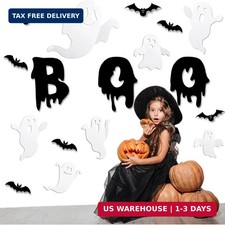 Halloween Wall Decor Cute Ghost Stickers Decals Decoration 3D Bat Stickers Windo