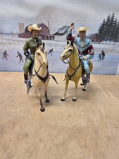 Hartland Plastics Roy Rogers  Dale Evans Riders with Horses Vtg Western Figures
